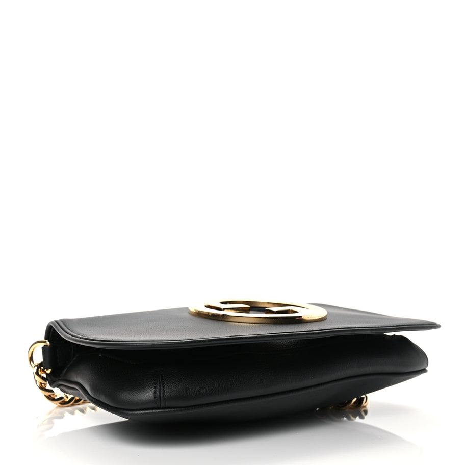 Gucci Roxy Calfskin Blondie Chain Shoulder Flap Bag Black Image 3