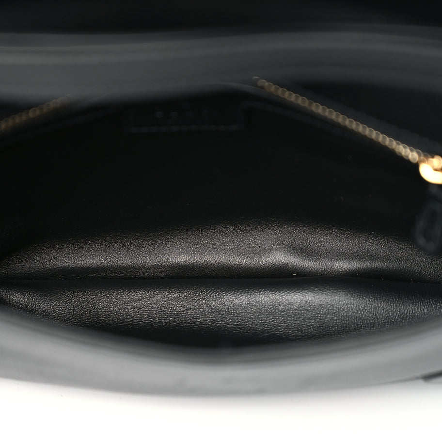 Gucci Roxy Calfskin Blondie Chain Shoulder Flap Bag Black Image 4