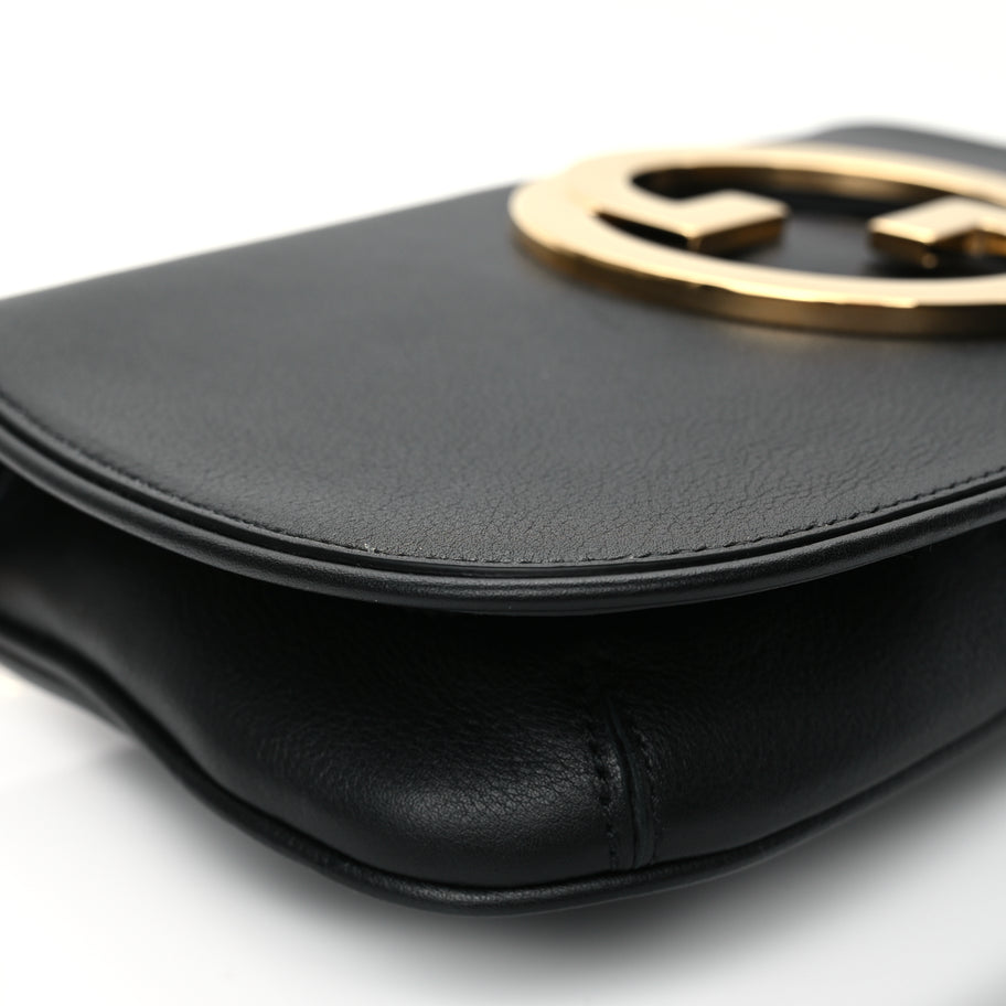 Gucci Roxy Calfskin Blondie Chain Shoulder Flap Bag Black Image 6