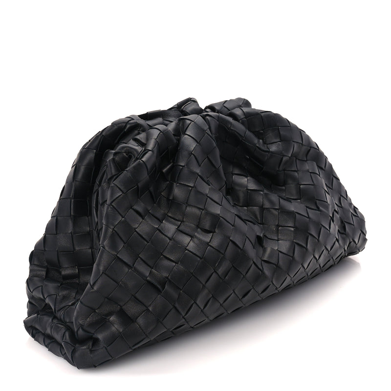  Bottega Veneta Nappa Maxi Intreccio The Pouch Oversized Clutch  Black