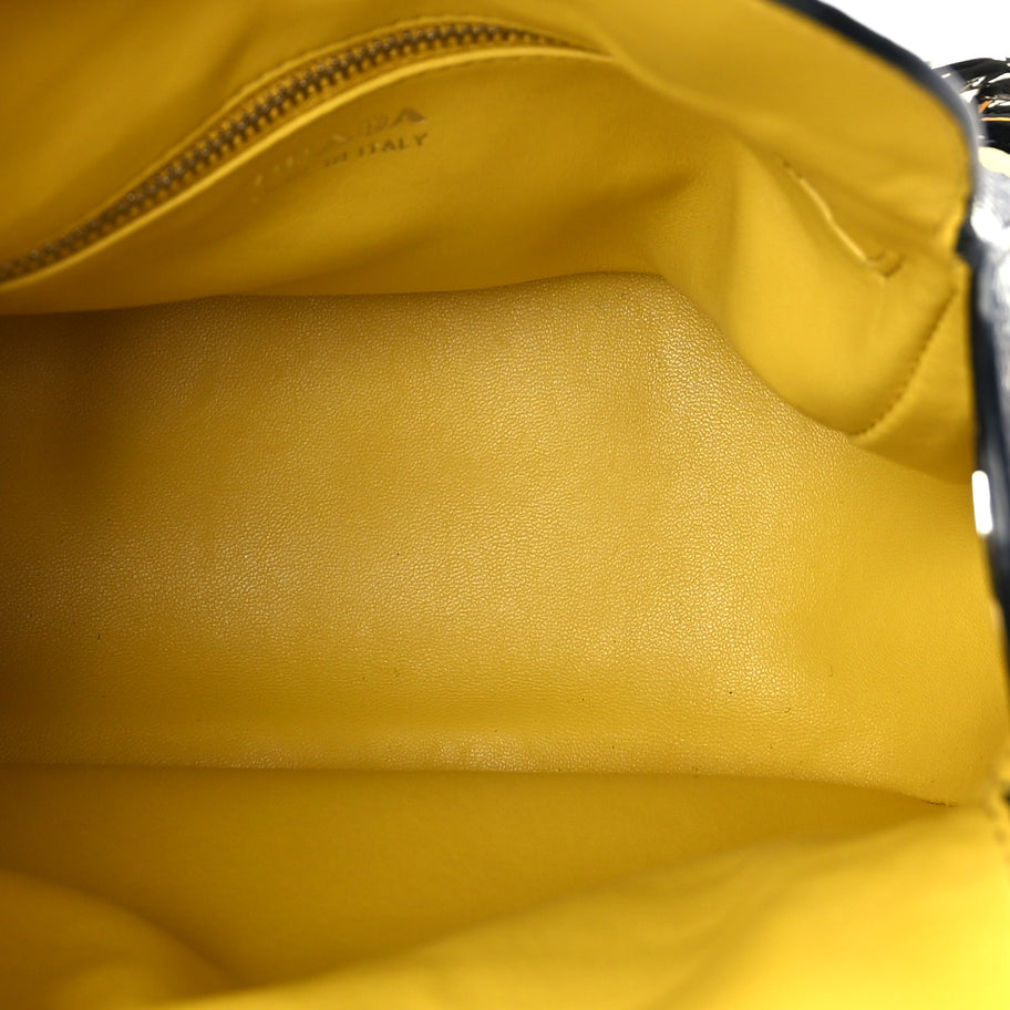 Prada Vitello Daino Eye Inside Hobo Black Image 4