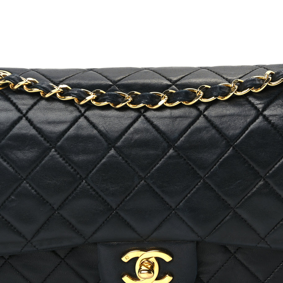 Chanel Lambskin Quilted Medium Double Flap Black Image 7