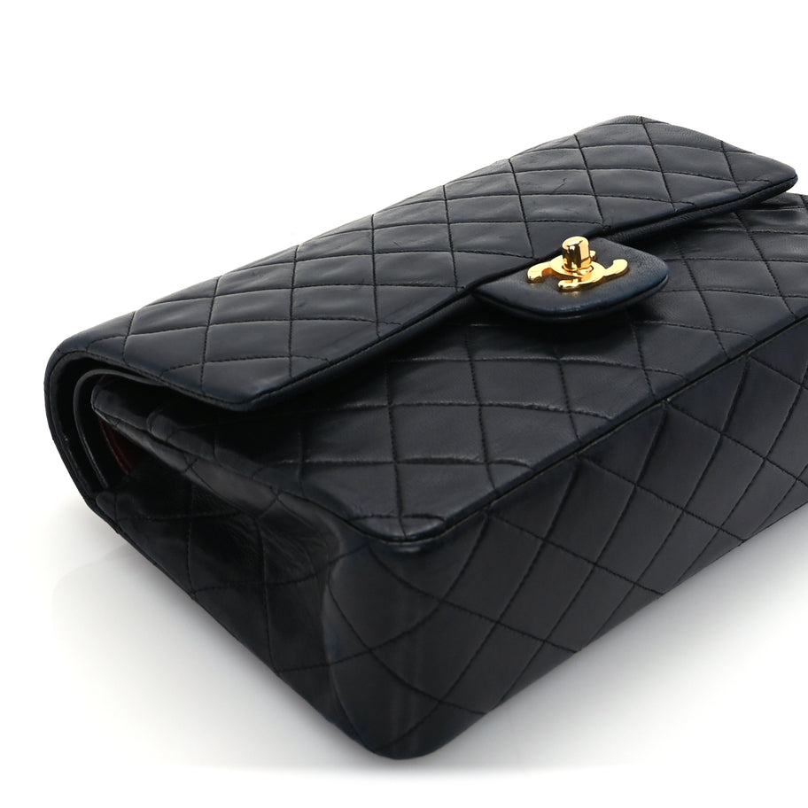 Chanel Lambskin Quilted Medium Double Flap Black Image 8