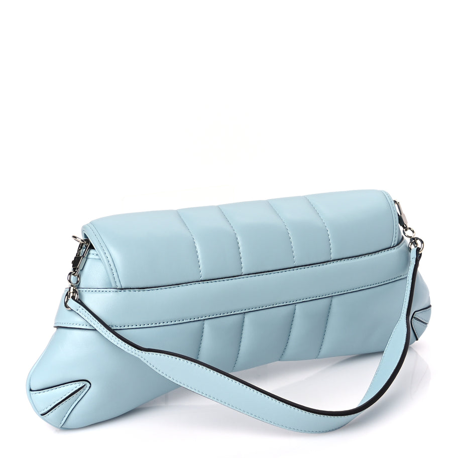 Gucci Nappa Vertical Matelasse Medium Maxi Horsebit Chain Shoulder Bag Crystal Snow Image 3