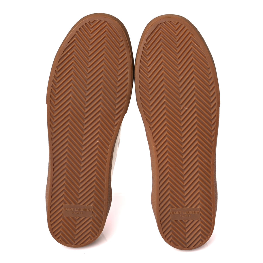 Saint Laurent Calfskin Embroidered Court Classic Sneakers 41 Red Nero Image 7