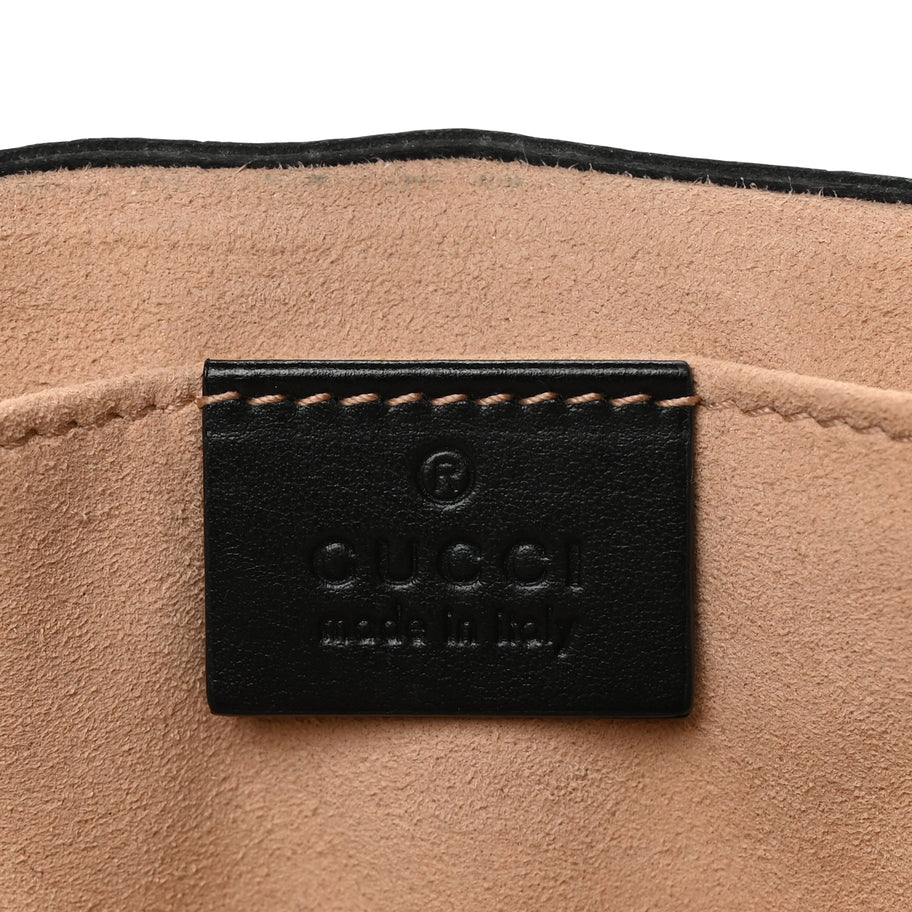 Gucci Calfskin Matelasse Mini GG Marmont Shoulder Bag Black Image 5