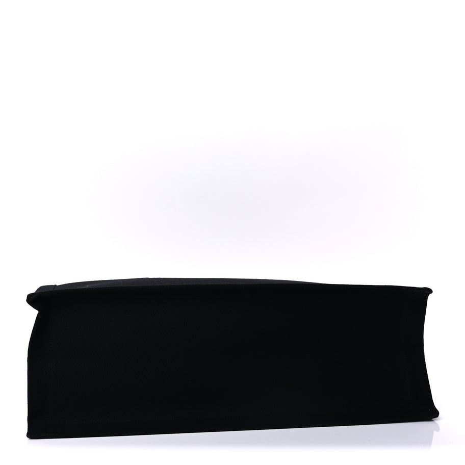 Saint Laurent Linen Calfskin Rive Gauche Tote Black Image 3