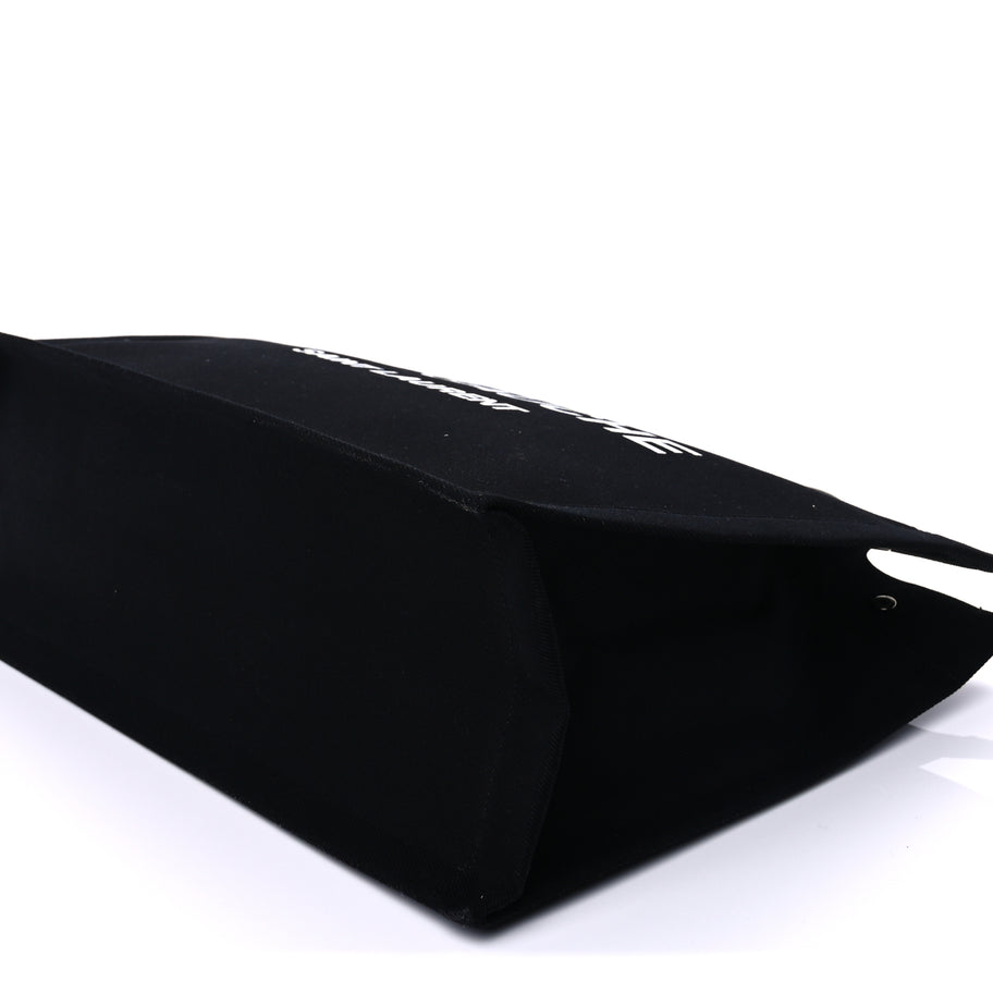 Saint Laurent Linen Calfskin Rive Gauche Tote Black Image 7