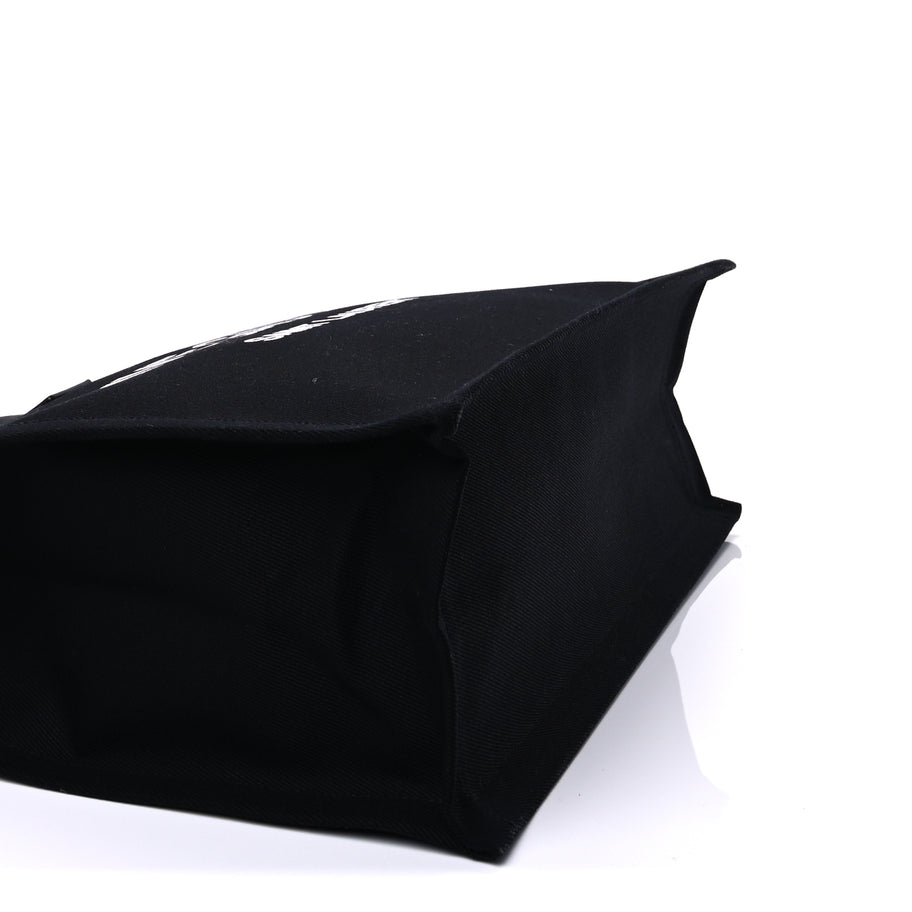 Saint Laurent Linen Calfskin Rive Gauche Tote Black Image 8