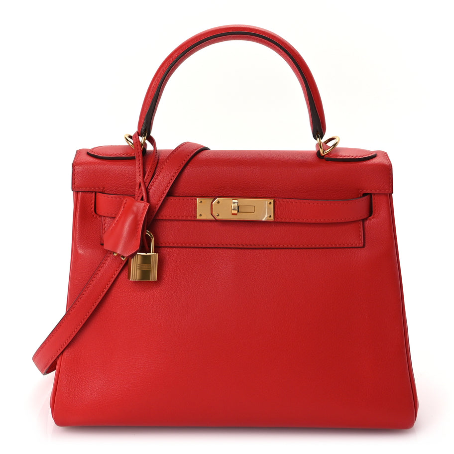 Hermes Evercolor Kelly Retourne 28  Rouge Tomate Image 1