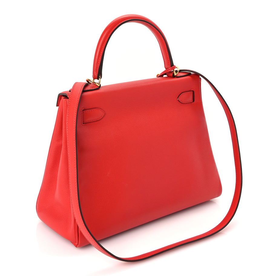Hermes Evercolor Kelly Retourne 28  Rouge Tomate Image 2