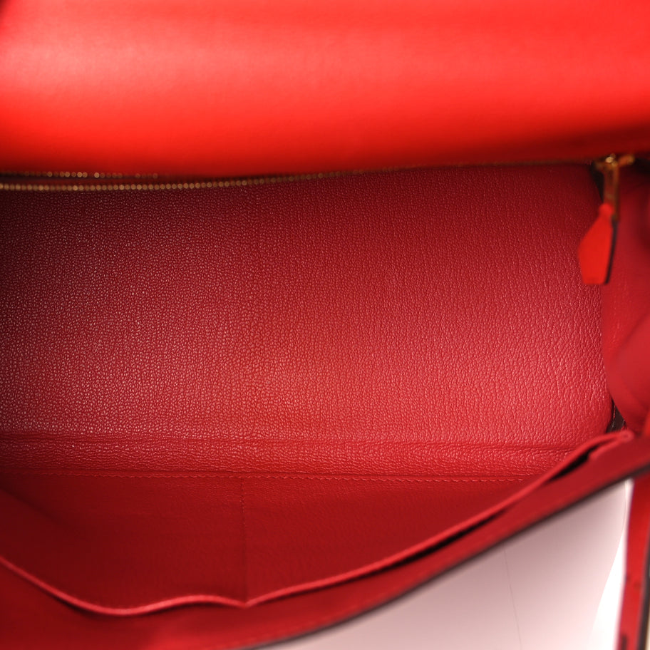 Hermes Evercolor Kelly Retourne 28  Rouge Tomate Image 4