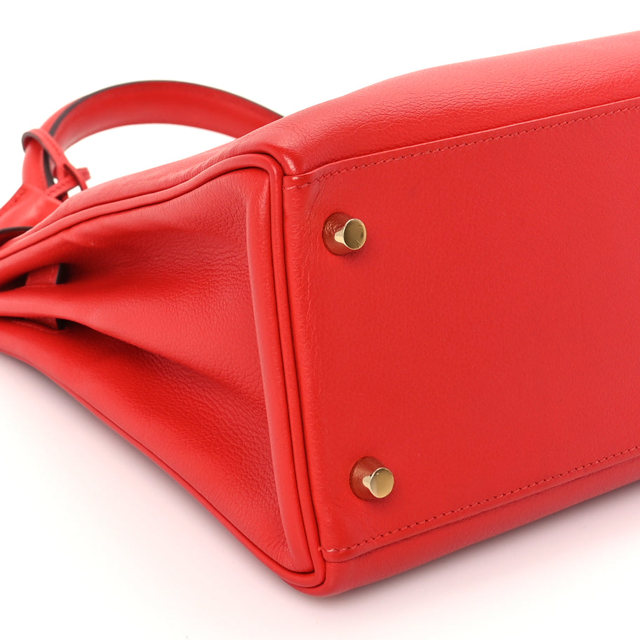 Hermes Evercolor Kelly Retourne 28  Rouge Tomate Image 8