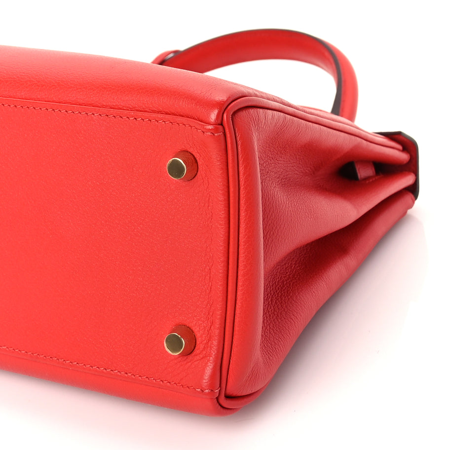 Hermes Evercolor Kelly Retourne 28  Rouge Tomate Image 9