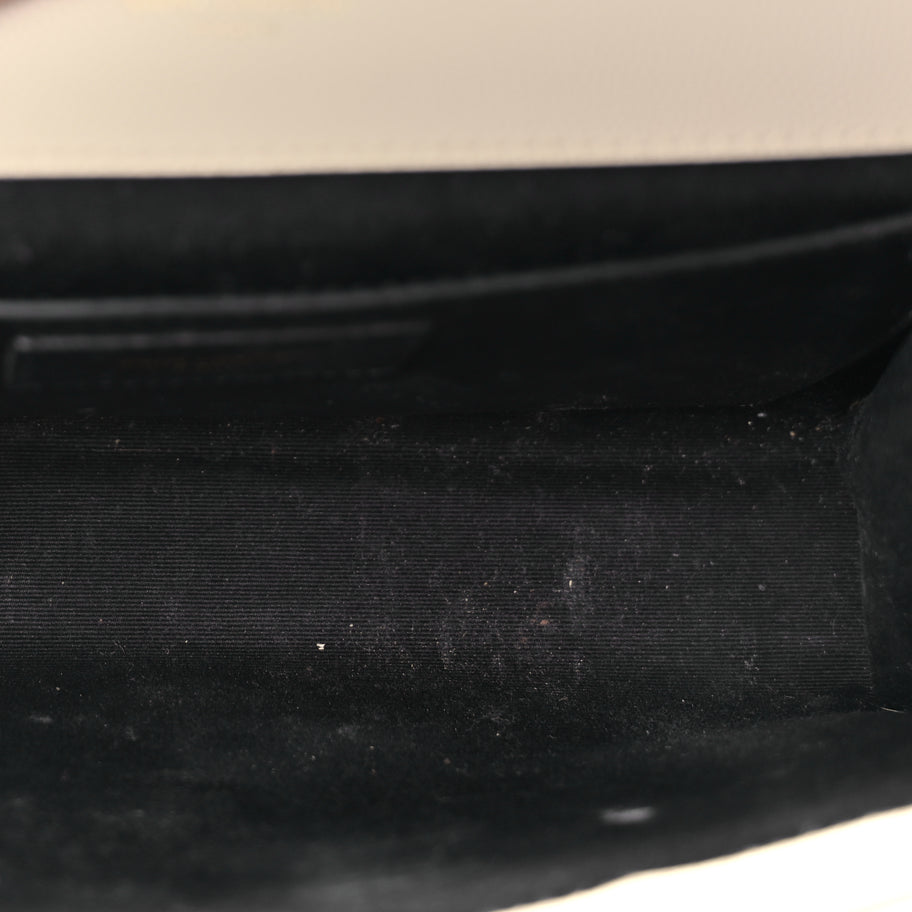 Saint Laurent Grain De Poudre Calfskin Medium Classic Monogram Kate Tassel Satchel Crema Soft Image 4