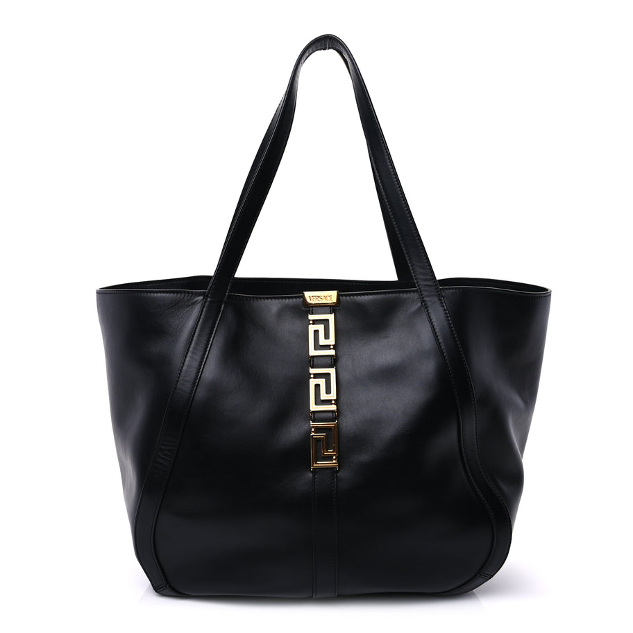 Versace Calfskin Greca Goddess Tote Bag Black Image 1