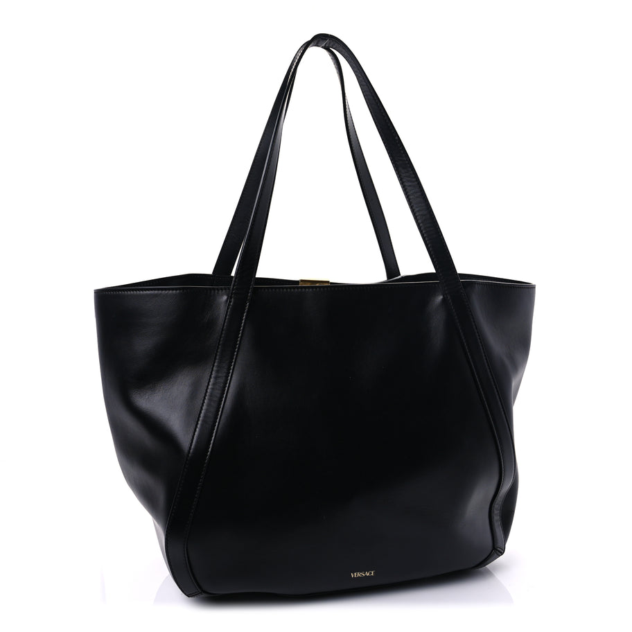 Versace Calfskin Greca Goddess Tote Bag Black Image 2