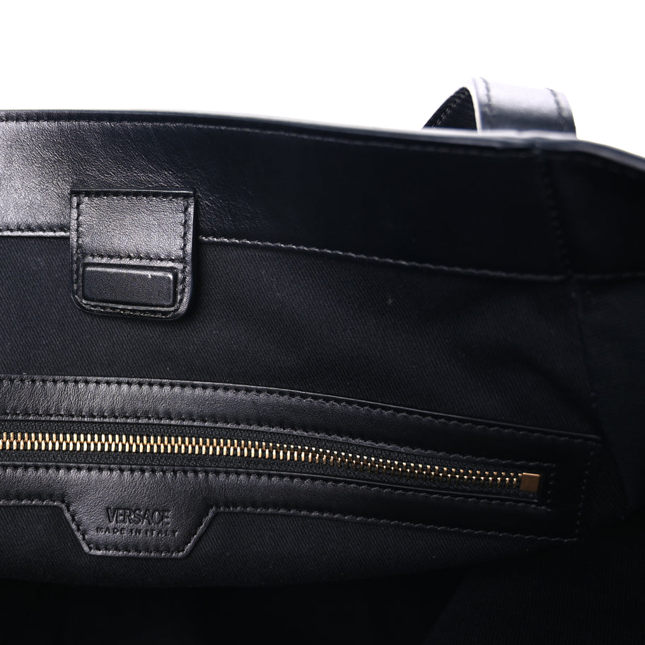 Versace Calfskin Greca Goddess Tote Bag Black Image 5