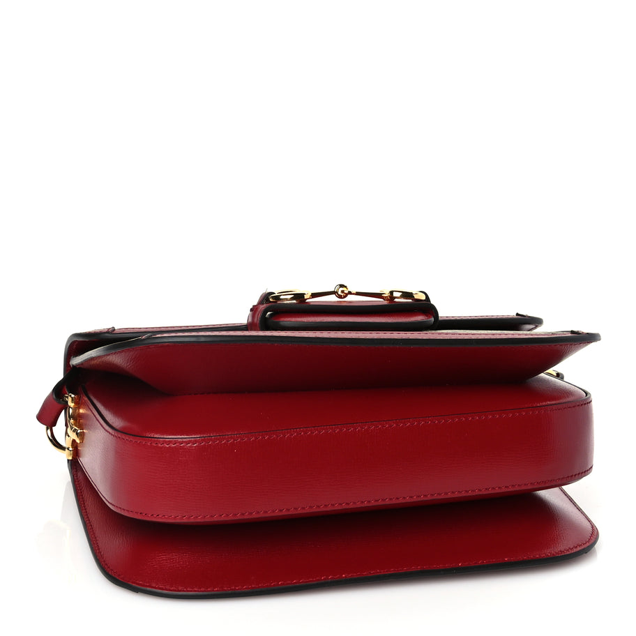 Gucci GG Supreme Monogram Azalea Calfskin Horsebit 1955 Shoulder Bag Beige Ebony New Cherry Red Image 3