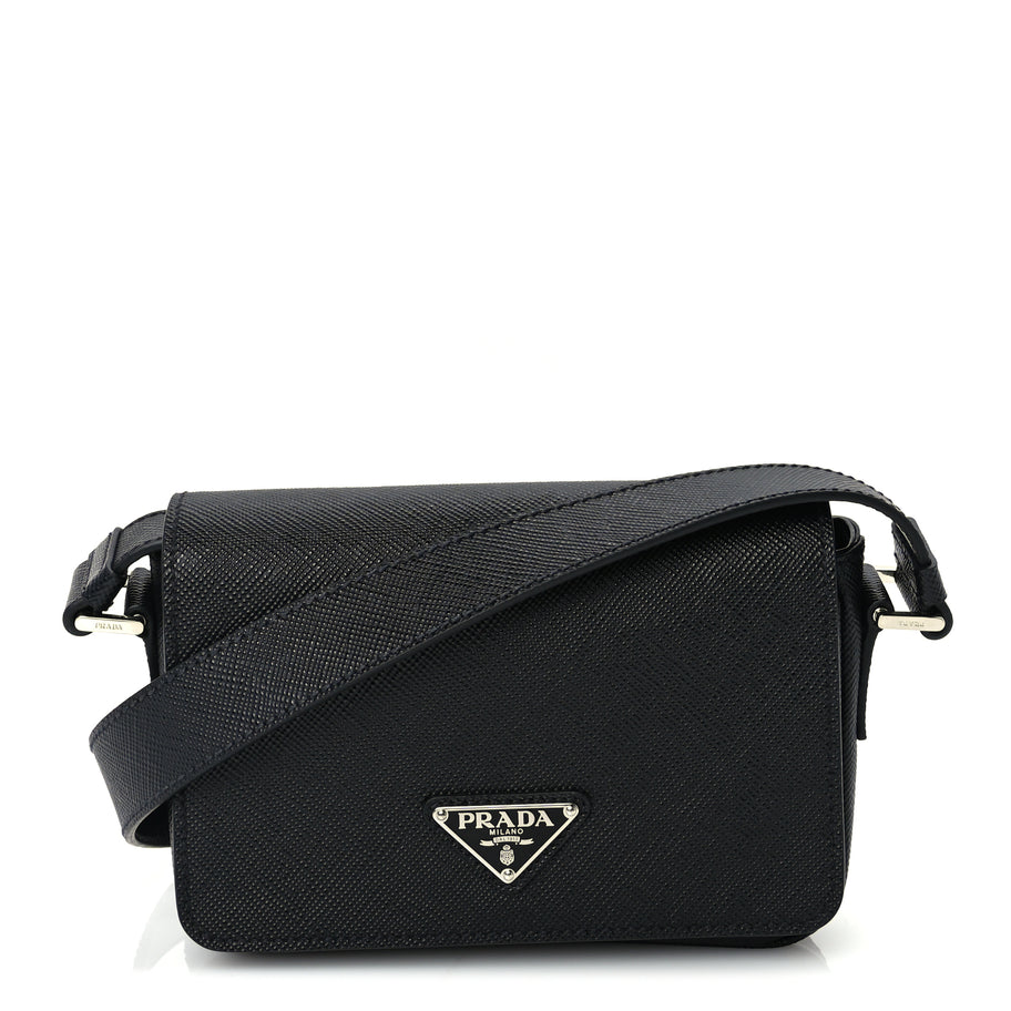 Prada Saffiano Shoulder Bag Black Image 1