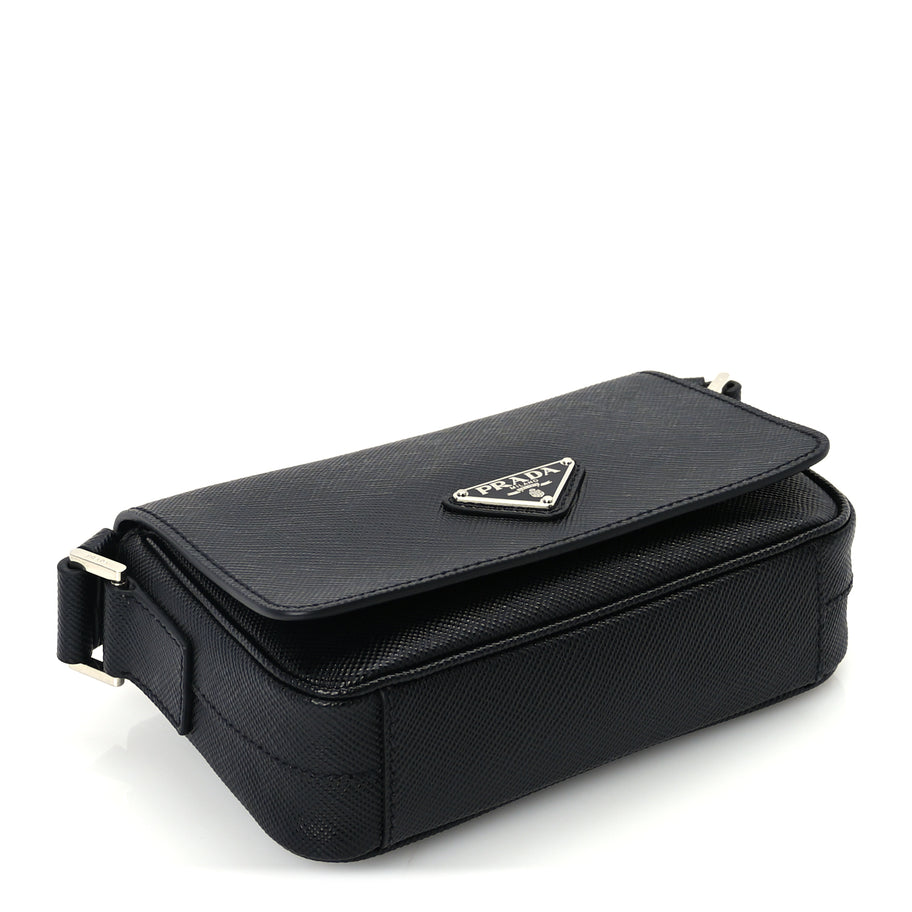 Prada Saffiano Shoulder Bag Black Image 3