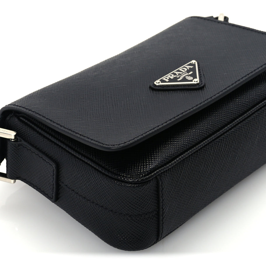 Prada Saffiano Shoulder Bag Black Image 7