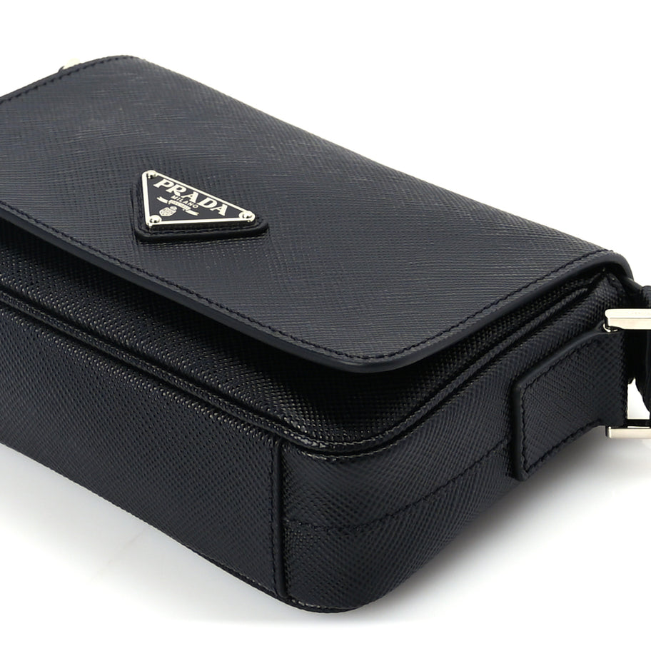 Prada Saffiano Shoulder Bag Black Image 8