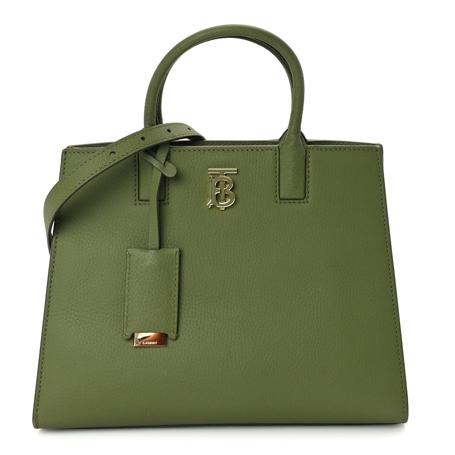 Burberry Grained Calfskin Mini Frances Tote Spruce Green Image 1