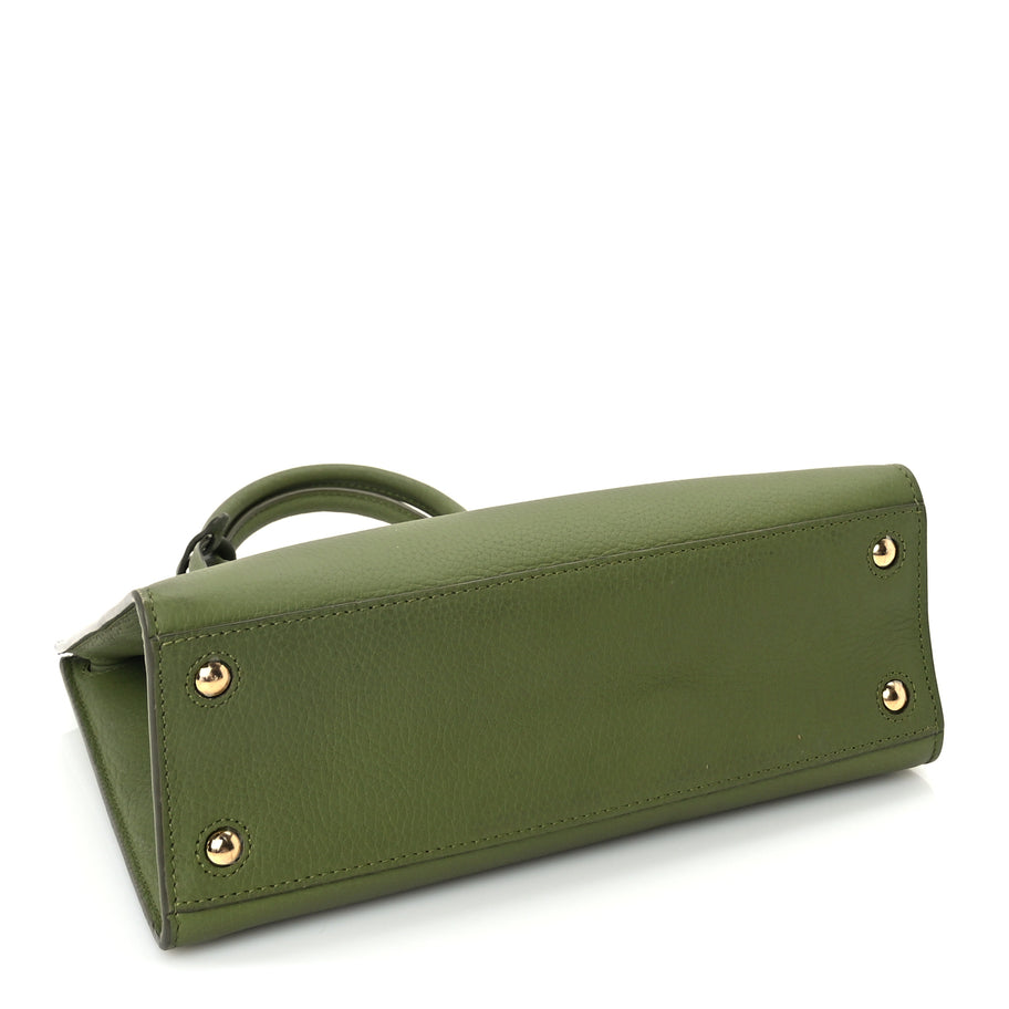 Burberry Grained Calfskin Mini Frances Tote Spruce Green Image 3