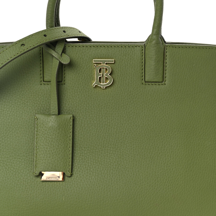 Burberry Grained Calfskin Mini Frances Tote Spruce Green Image 6