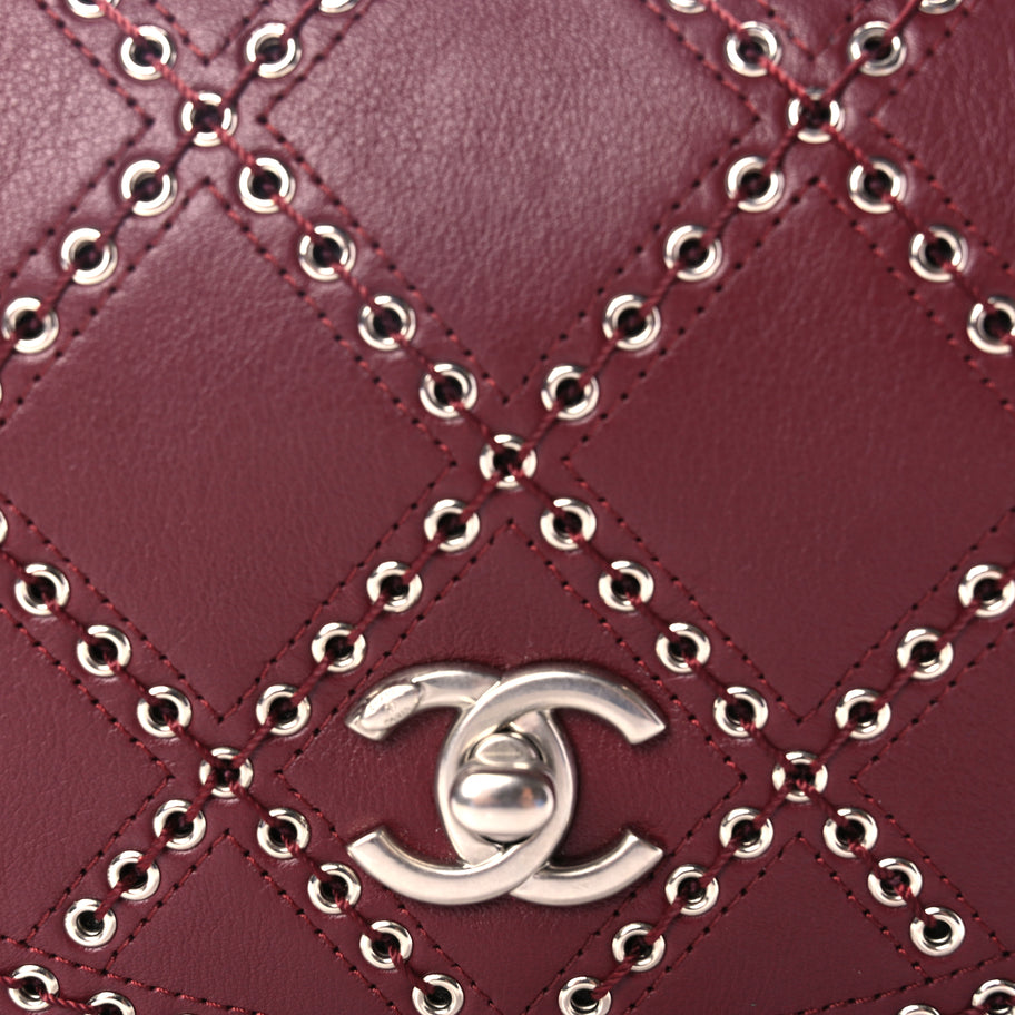 Chanel Calfskin Coco Eyelets Small Flap Bag  Red Image 7