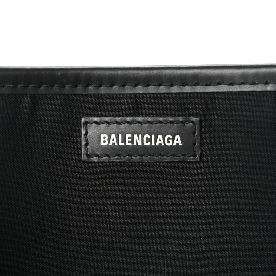 Balenciaga Cotton Canvas Calfskin Navy Cabas XS Black Image 6
