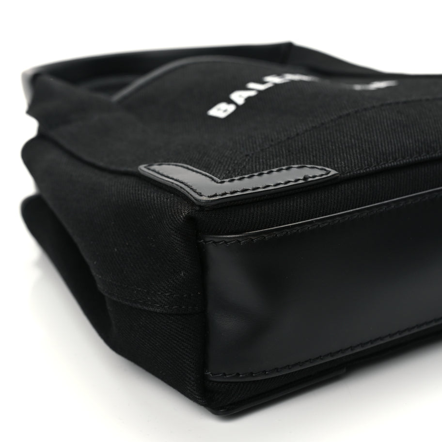 Balenciaga Cotton Canvas Calfskin Navy Cabas XS Black Image 9