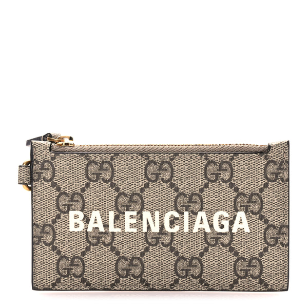 Gucci X BALENCIAGA GG Supreme Monogram Logo Card Case With Strap