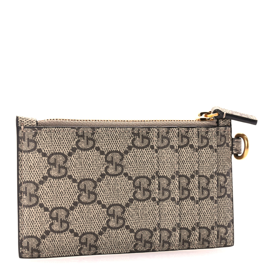 Gucci X BALENCIAGA GG Supreme Monogram Logo Card Case With Strap Beige Ebony Image 3