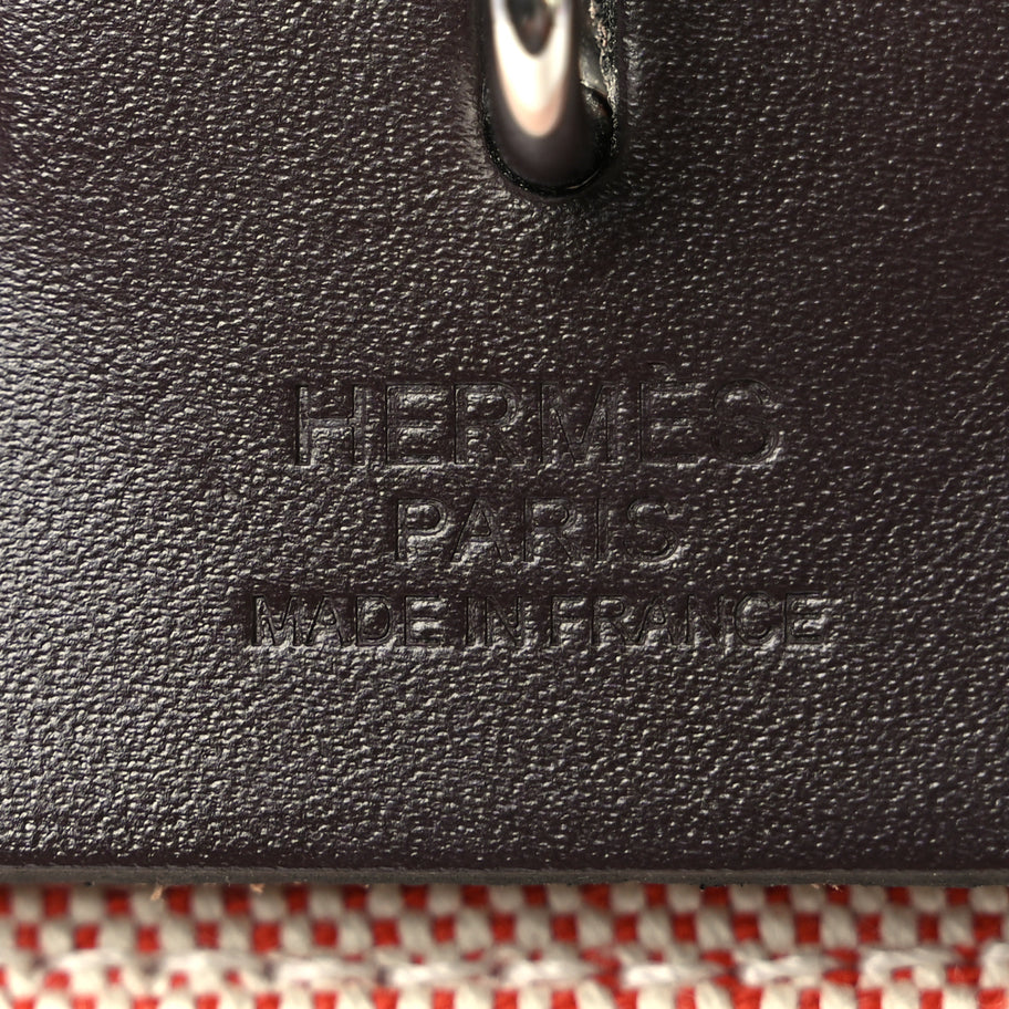 Hermes Criss Viking Vache Hunter Herbag Zip Retourne 31 PM  Ecru Sanguine Ebene Image 6