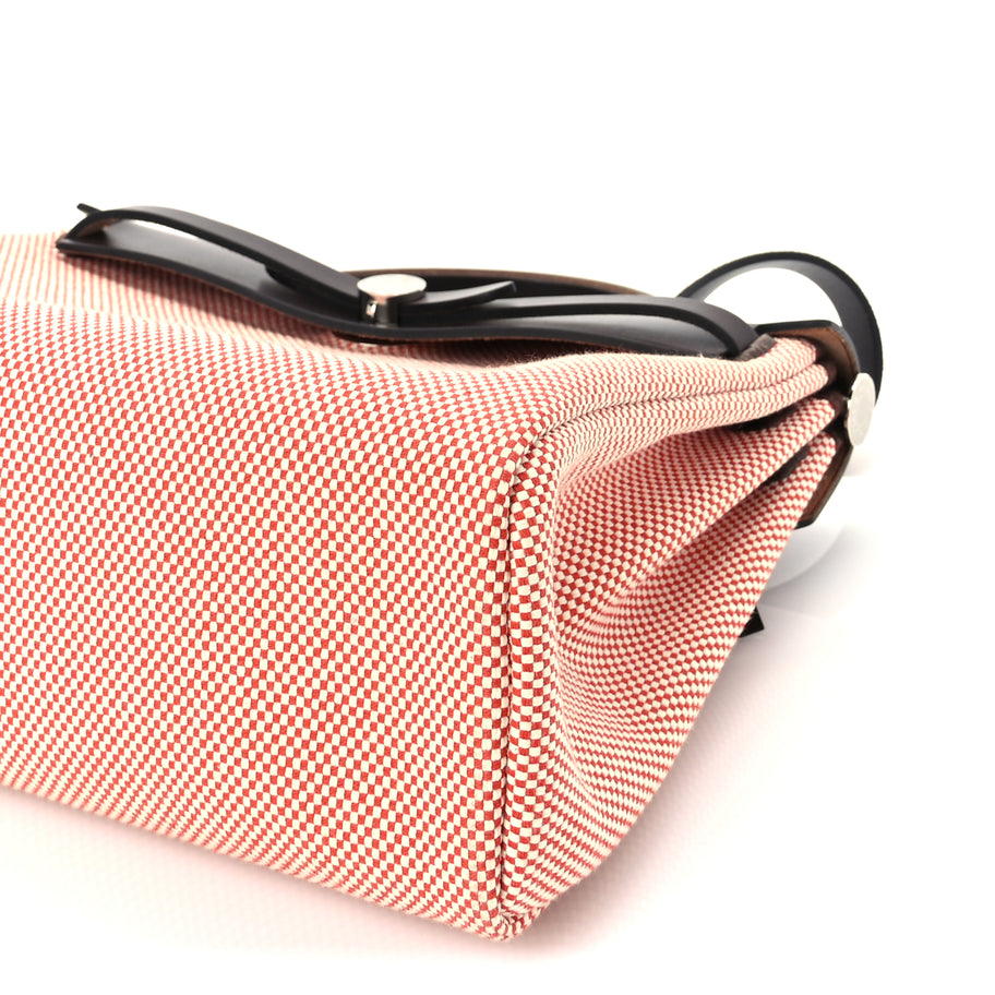 Hermes Criss Viking Vache Hunter Herbag Zip Retourne 31 PM  Ecru Sanguine Ebene Image 9