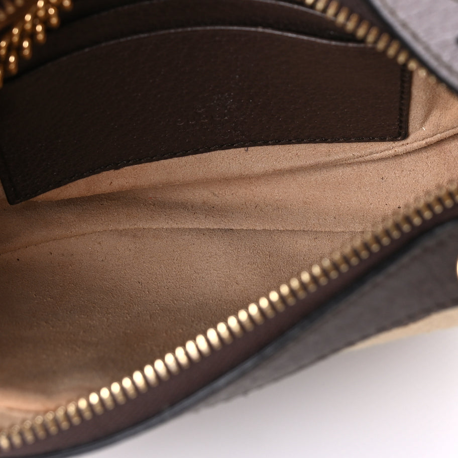 Gucci Monogram Jumbo GG Textured Dollar Calfskin Web Mini Ophidia Half Moon Hobo Camel Ebony New Acero Image 4
