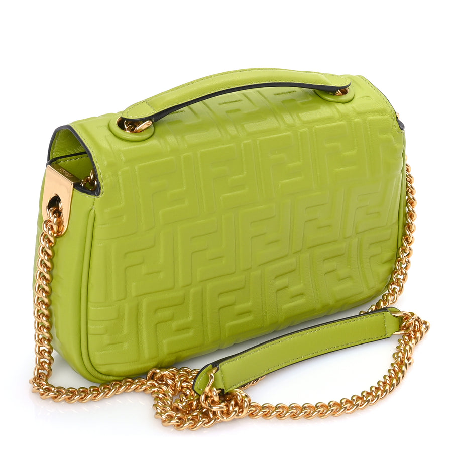 Fendi Nappa FF Embossed Small Midi Chain Baguette  Wasabi Image 2
