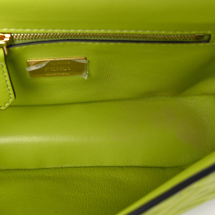 Fendi Nappa FF Embossed Small Midi Chain Baguette  Wasabi Image 4