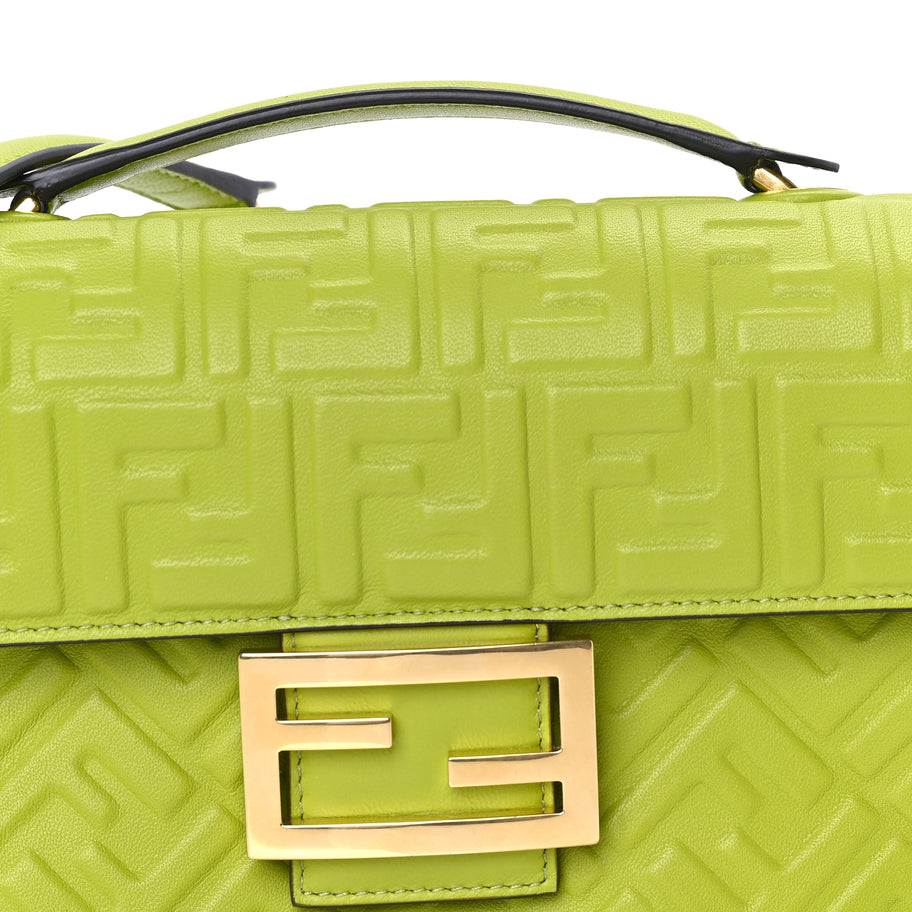 Fendi Nappa FF Embossed Small Midi Chain Baguette  Wasabi Image 6