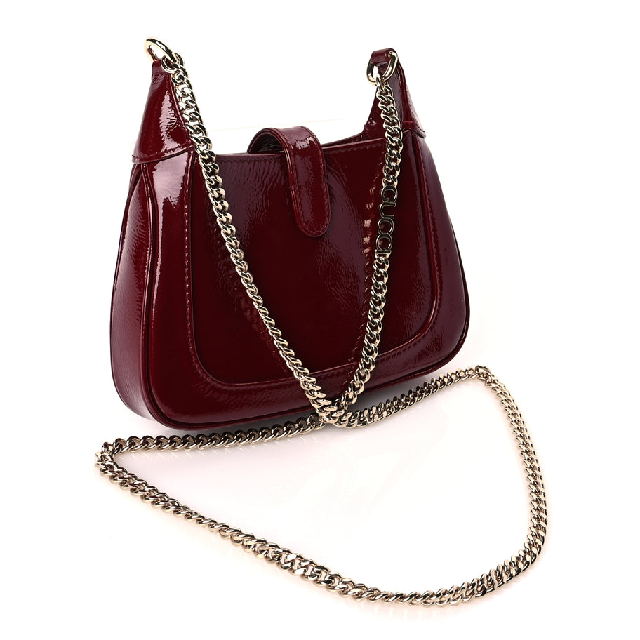 Gucci Crinkled Patent Mini Jackie Notte Bag Rosso Ancora Red Image 2