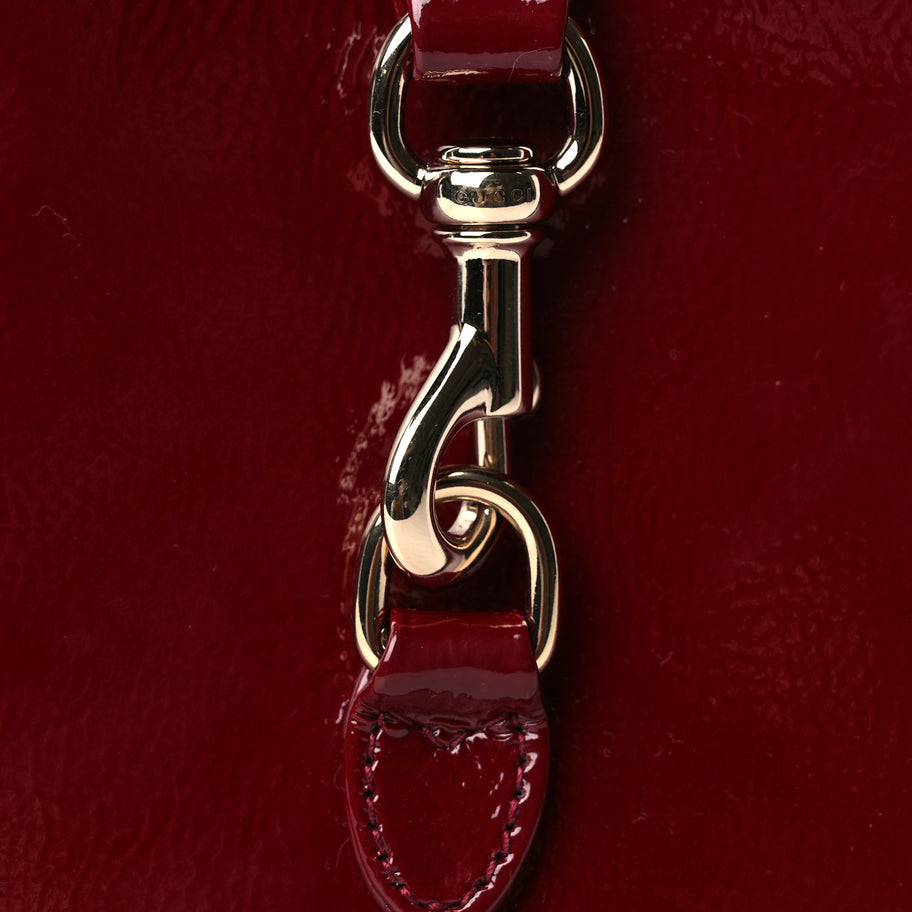 Gucci Crinkled Patent Mini Jackie Notte Bag Rosso Ancora Red Image 6