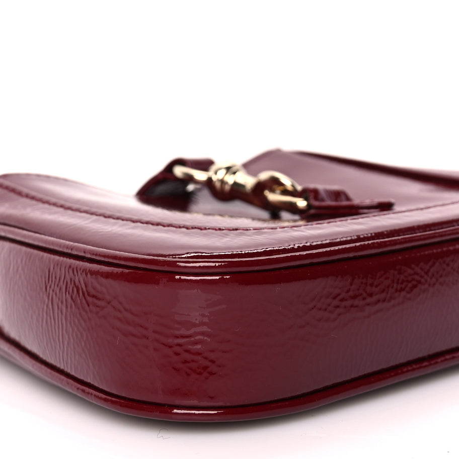 Gucci Crinkled Patent Mini Jackie Notte Bag Rosso Ancora Red Image 7