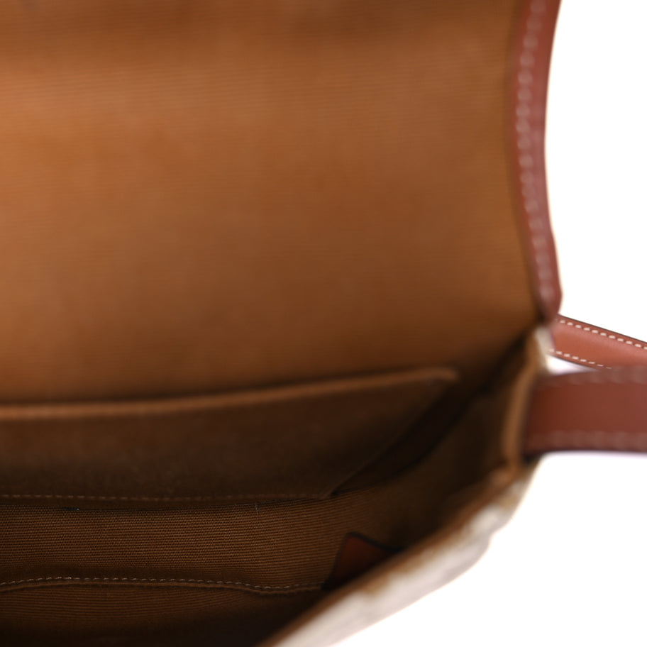 Celine Triomphe Canvas Calfskin Mini Besace Bag  White Image 4