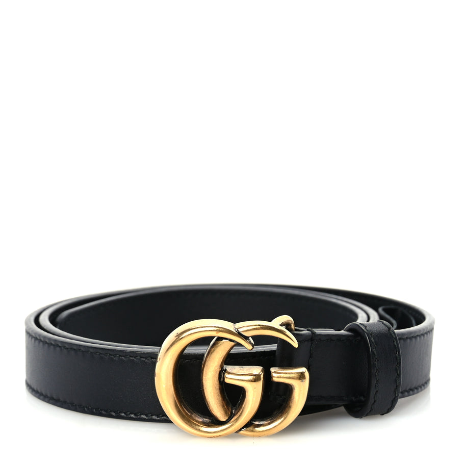 Gucci Calfskin Double G 20mm Belt 75 30  Black Image 1