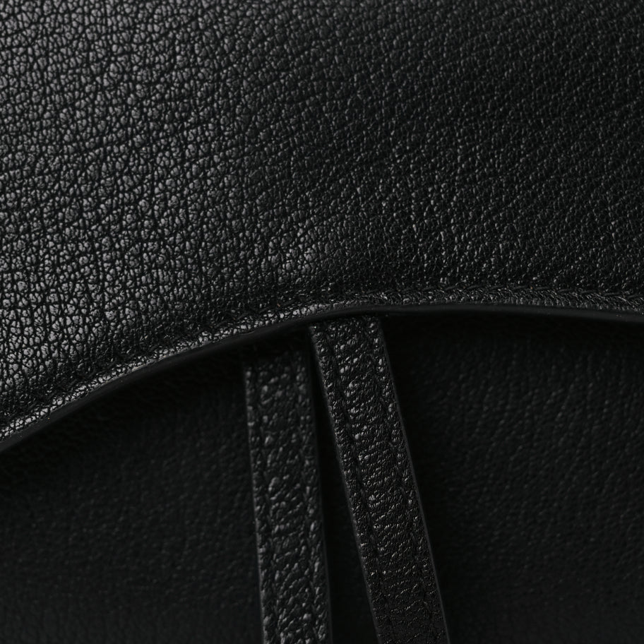 Christian Dior Goatskin Saddle Long Wallet With Chain Black Image 7