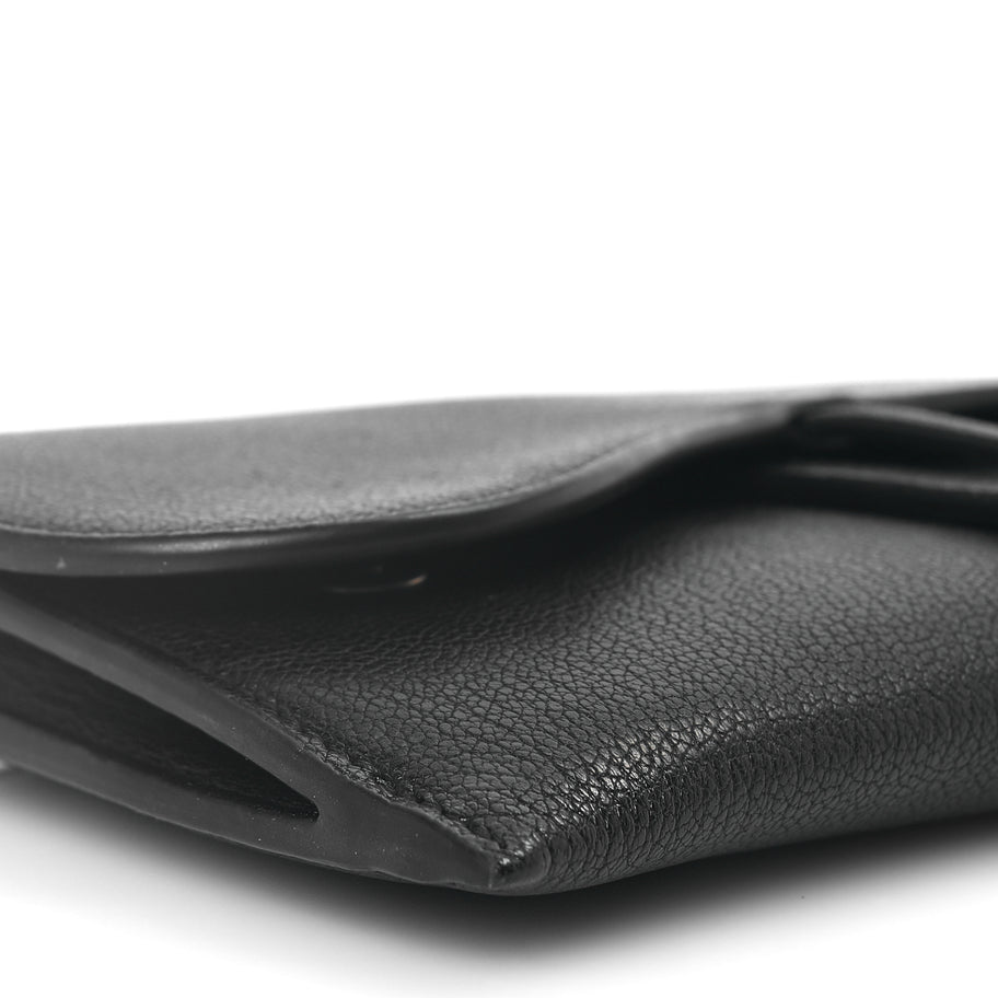 Christian Dior Goatskin Saddle Long Wallet With Chain Black Image 8