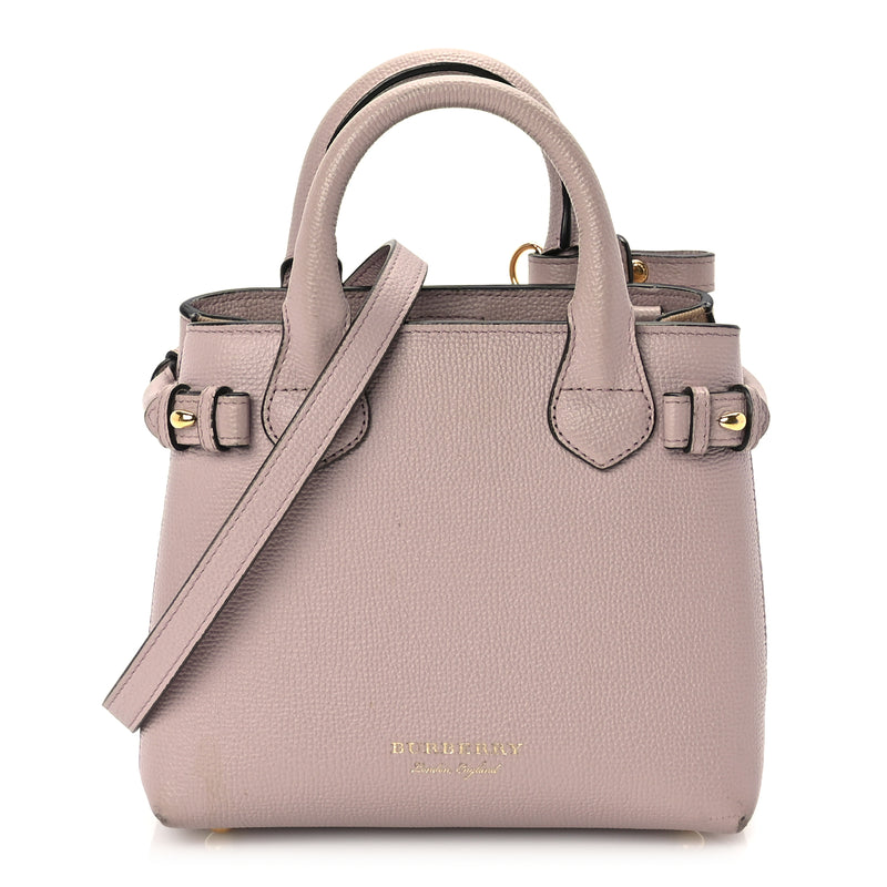  Burberry Derby Calfskin House Check Small Banner Tote Pale Orchid