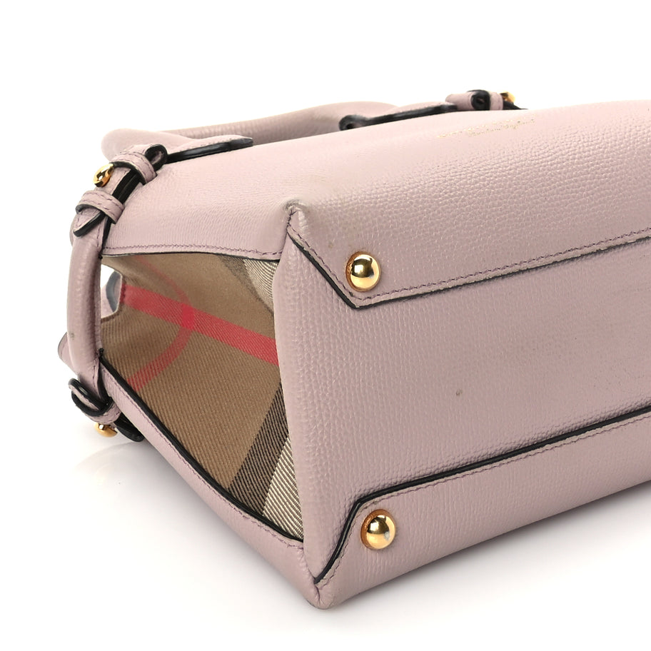 Burberry Derby Calfskin House Check Small Banner Tote Pale Orchid Image 7